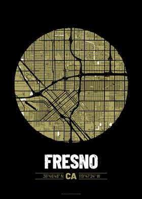 Fresno  City Map Design 