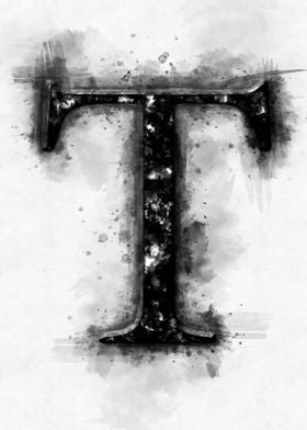 t letter watercolor