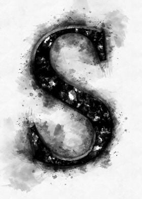 s letter watercolor