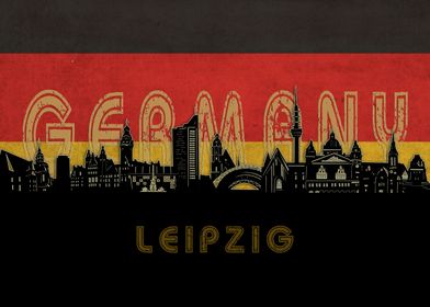 leipzig skyline flag