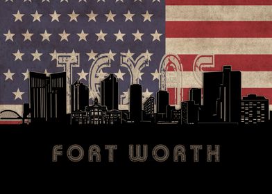 fort worth skyline flag