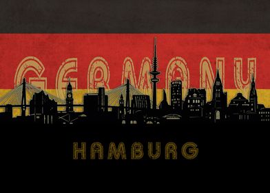 hamburg skyline flag