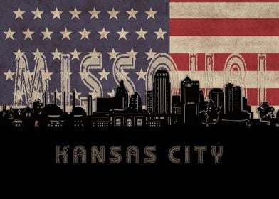 kansas city skyline flag