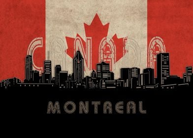 montreal skyline flag