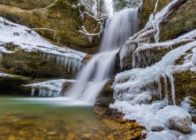 Big icy waterfall