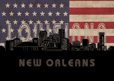 new orleans skyline flag