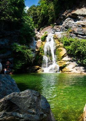small waterfall in Corsica
