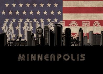 minneapolis skyline flag