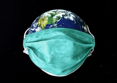 The earth wear mask art