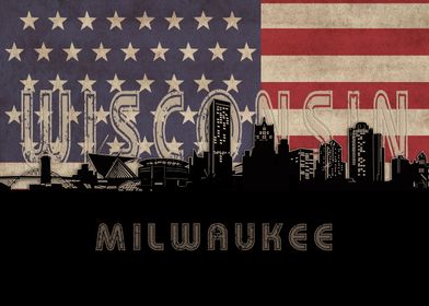 milwaukee skyline flag