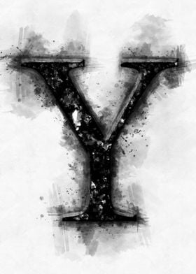 y letter watercolor