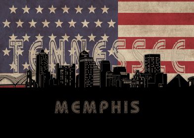 memphis skyline flag