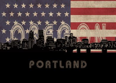 portland skyline flag