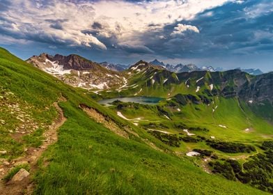 Stormy clouds in mountains