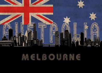 mebourne skyline flag