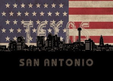 san antonio skyline flag