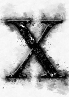 x letter watercolor