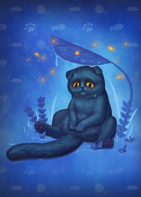 Wet Cat' Poster by Jujibla | Displate