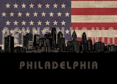 philadelphia skyline flag