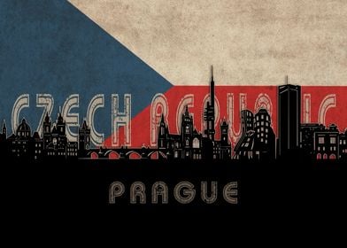 prague skyline flag