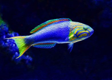 Blue Vibrant Fish