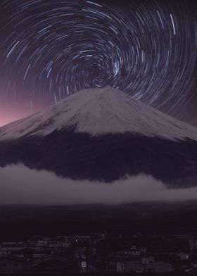 mt fuji star timelapse