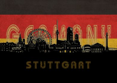 stuttgart skyline flag