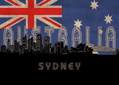 sydney skyline flag