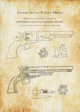 1850 Colt Revolver Patent