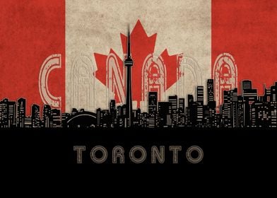 toronto skyline flag