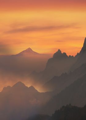 Mountains Sunset Scenery