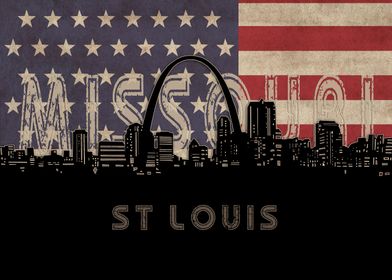 st louis skyline flag