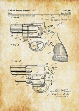 1973 Colt Revolver Patent