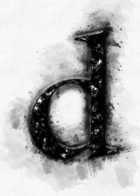 d small letter watercolor