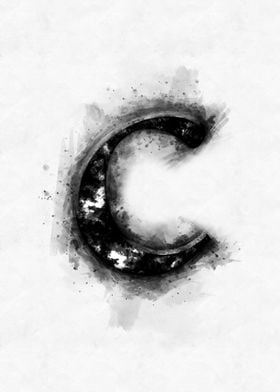 c small letter watercolor