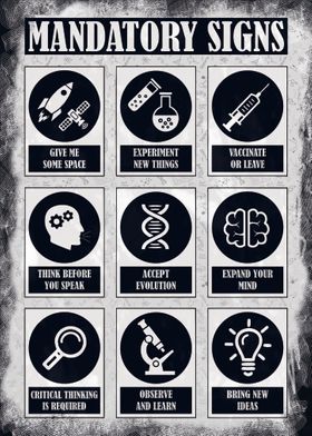 SCIENCE MANDATORY SIGNS