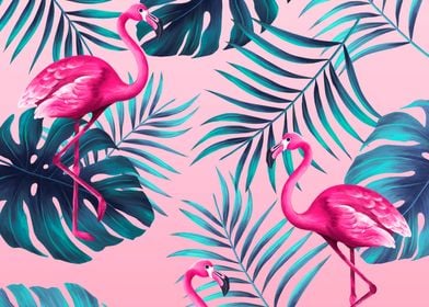 Tropical Flamingo Print