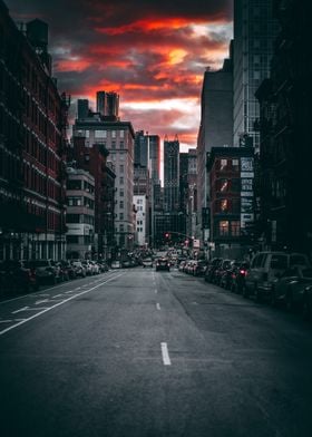 Roadway during dusk