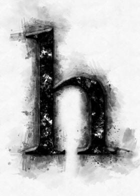 h  small letter watercolor