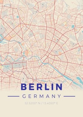 Berlin Vintage Map Style