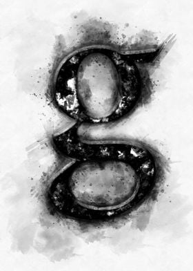 g  small letter watercolor