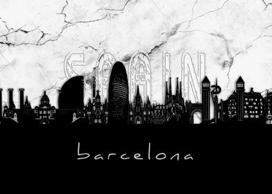 barcelona skyline marble