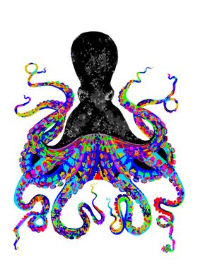  Octopus Art Poster White