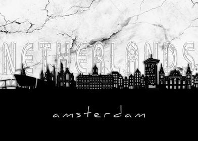 amsterdam skyline marble