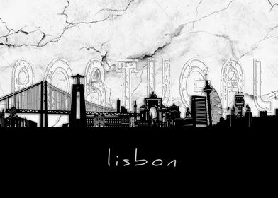 lisbon skyline marble