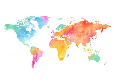 Watercolor World Map