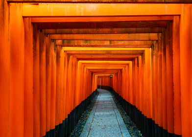 Red tori gate at fushimi i