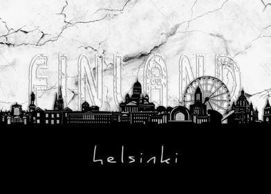 helsinki skyline marble