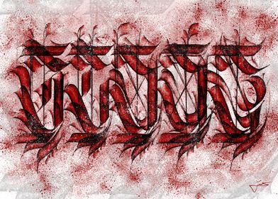 BLOOD Calligraffiti poster