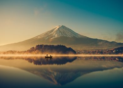 Mount fuji at lake kawaguc